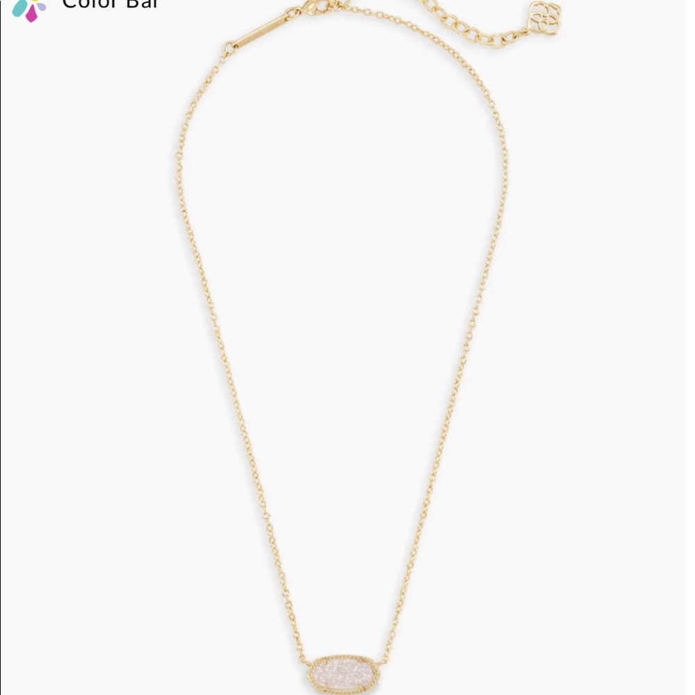 Kendra Scott Elisa Gold Pendant Necklace in Iridescent Drusy